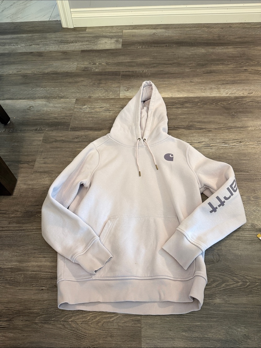 Carhartt Lavender Pullover Hoodie with Sleeve Logo